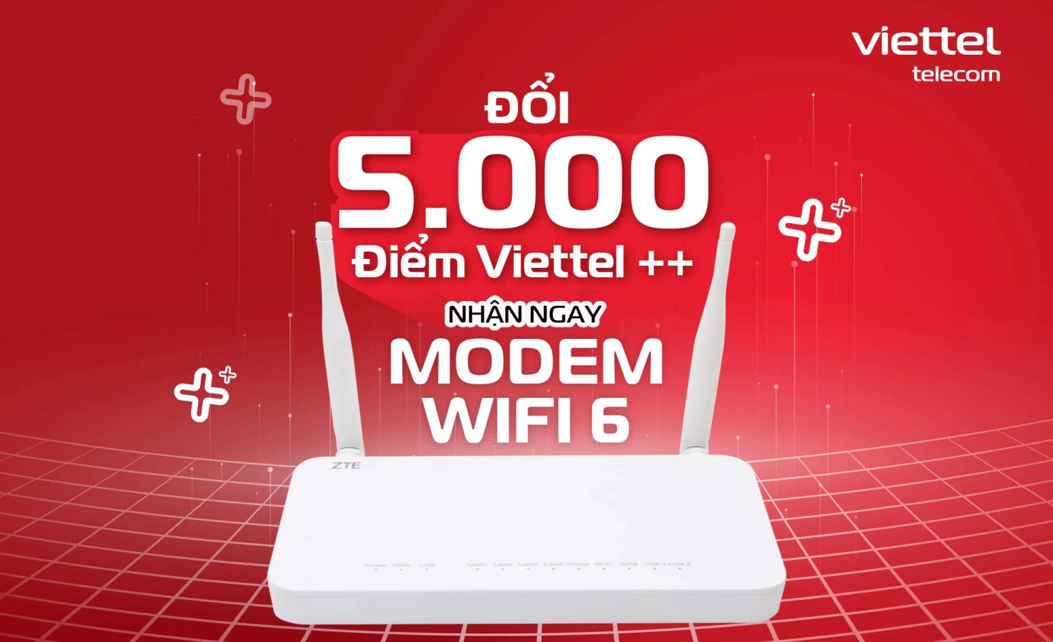 [Bùng nổ ưu đãi] Đổi điểm Viettel++ - "Lên đời" Modem Wifi 6 miễn phí