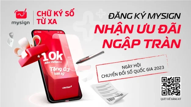 Nhận 10.000 điểm Viettel++ khi đăng ký chữ ký số từ xa MySign